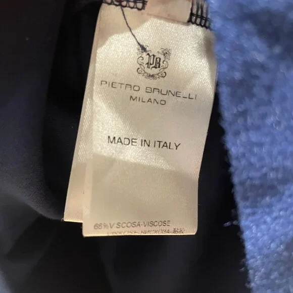 Pietro Brunelli "Salisburgo" Ruffled Sleeve Dress in Navy Blue Size S Maternity - Picture 6 of 9